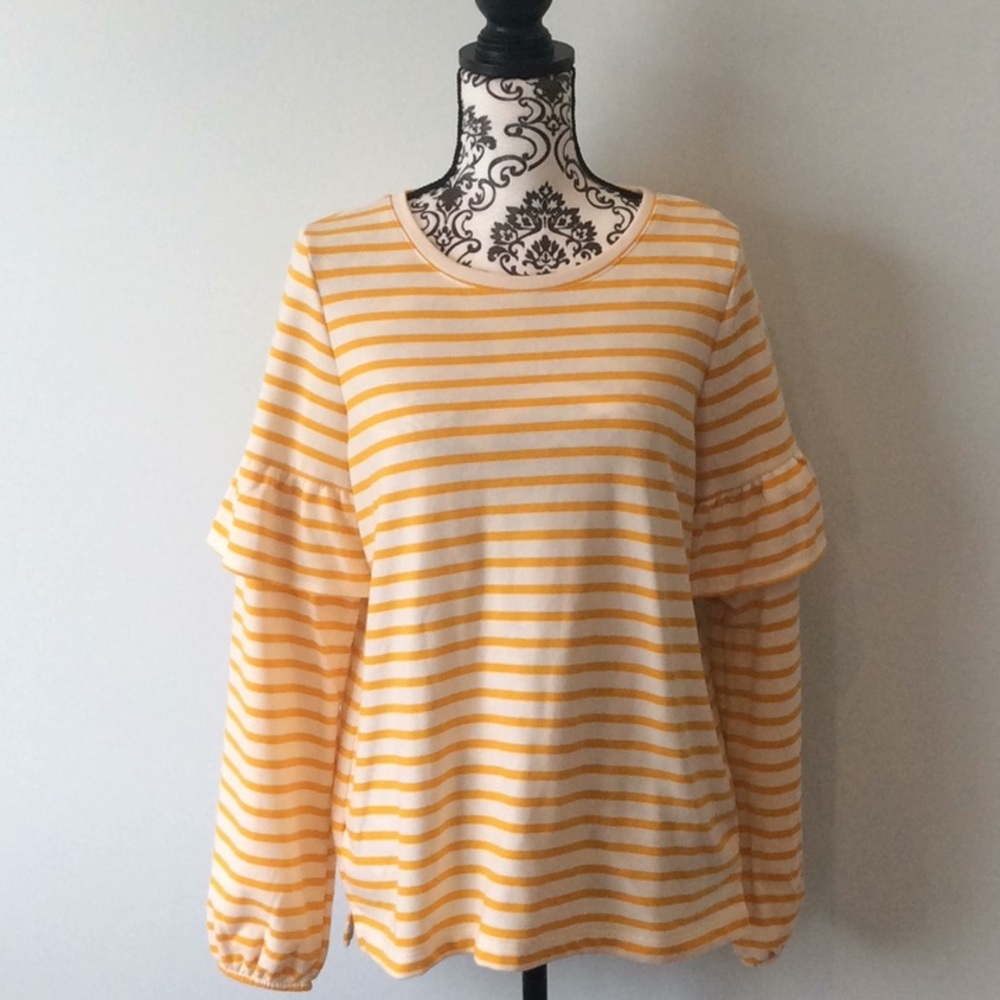 NWT Old Navy Striped Flutter Sleeve Sweatshirt